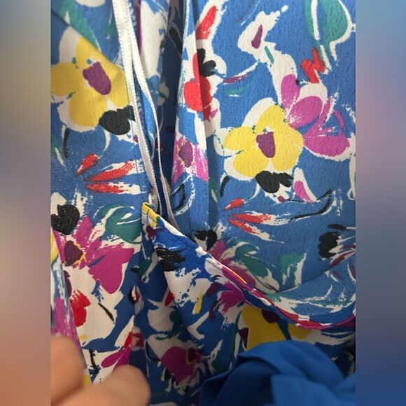 Top Shop Floral Blue Wrap Dress - Picture 10 of 15